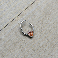 16G 5/16 Fall Acorn Face Brown Autumn Hinged Segment Ring