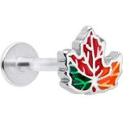 16G 5/16 Autumn Tricolor Red Maple Leaf Labret Monroe Tragus