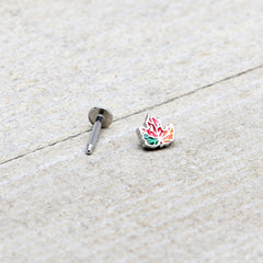 16G 5/16 Autumn Tricolor Red Maple Leaf Labret Monroe Tragus
