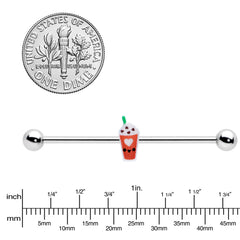 14G Sweet Pumpkin Frappe Thanksgiving Industrial Barbell 38mm