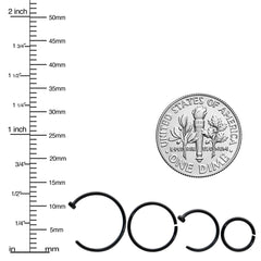 20G 12 Pack ASTM F-136 Implant Grade Titanium Hoop Nose Ring Septum Cartilage Ear Hoop Earring Set