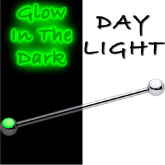 14G Black Tie Ghosts Glow in Dark Industrial Barbell 38mm Set of 3