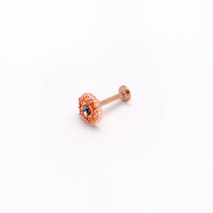 16G 5/16 Purple Tourmaline Rosy Tone Flower Labret Monroe Tragus
