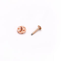 16G 5/16 Purple Tourmaline Rosy Tone Flower Labret Monroe Tragus