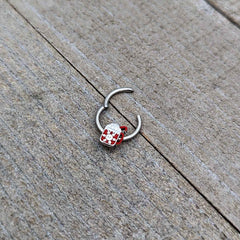 16G 3/8 Sweet Hot Cocoa Marshmallow Mug Hinged Segment Ring