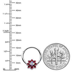 16G 3/8 Aurora Gem Poinsettia Flower Festive Hinged Segment Ring