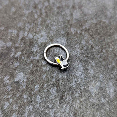 16G 3/8 Champagne Bottle Flute Yellow Hinged Segment Ring