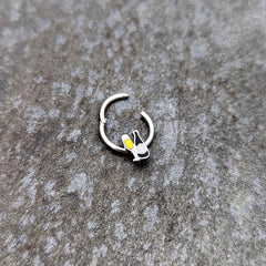 16G 3/8 Champagne Bottle Flute Yellow Hinged Segment Ring