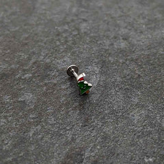 16G 5/16 Happy Christmas Tree Hat Labret Monroe Tragus