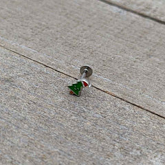 16G 5/16 Happy Christmas Tree Hat Labret Monroe Tragus