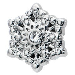 16G 5/16 Clear Gem Filigree Epic Snowflake Labret Monroe Tragus