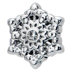 16G 1/4 Clear Gem Filigree Epic Snowflake Cartilage Tragus Earring