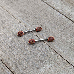 14G 9/16 Cute Colorful Turkeys Barbell Nipple Ring Set