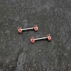 14G 9/16 Sweet Pumpkin Latte Autumn Barbell Nipple Ring Set
