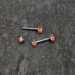 14G 9/16 Sweet Pumpkin Latte Autumn Barbell Nipple Ring Set