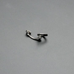 Clear Gem Open Heart Valentine Double Mount Belly Ring