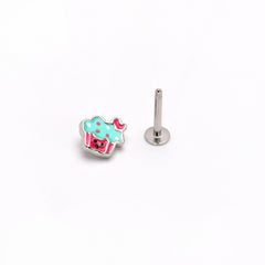 16G 5/16 Sweet Happy Cupcake Labret Monroe Tragus