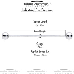 14G Cheery Inlay Sunflowers Industrial Barbell 38mm