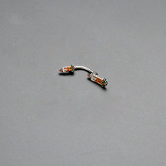 Sweet Christmas Holiday Candle Holly Double Mount Belly Ring