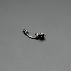 Sweet Happy Rose Flower Double Mount Belly Ring
