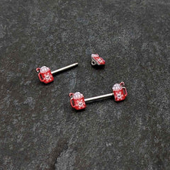 14G 9/16 Sweet Hot Cocoa Holiday Barbell Holiday Nipple Ring Set