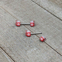 14G 9/16 Sweet Hot Cocoa Holiday Barbell Holiday Nipple Ring Set