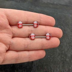 14G 9/16 Sweet Hot Cocoa Holiday Barbell Holiday Nipple Ring Set