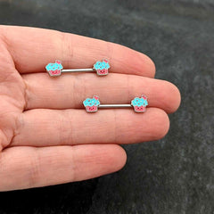 14G 9/16 Sweet Happy Cupcake Barbell Nipple Ring Set