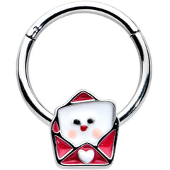 16G 3/8 Sweet Love Letter Valentine Hinged Segment Ring