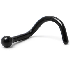 18G 1/4 Black ASTM F-136 Implant Grade Titanium Ball End Left Side Nose Screw