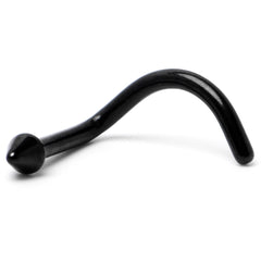 18G 1/4 Black ASTM F-136 Implant Grade Titanium Cone End Left Side Nose Screw