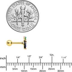 16G 1/4 Gold Tone Holly Hat Penguin Cartilage Tragus Earring