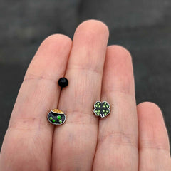 16G 1/4 Green Gem  Shamrock Pot of Gold Cartilage Earring Curation Set of 3