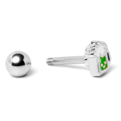 16G 1/4 Sweet Happy Green Beer St Patricks Cartilage Tragus Earring