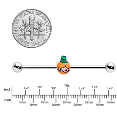 14G Sweet Happy Leprechaun St Patricks Industrial Barbell 38mm