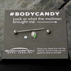 14G Sweet Happy Green Beer St Patricks Industrial Barbell 38mm