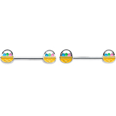 14G 9/16 Celebration Easter Basket Barbell Nipple Ring Set