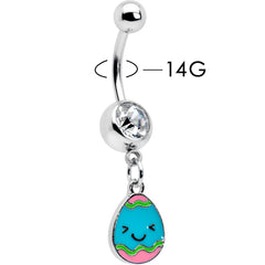 Clear Gem Celebration Easter Egg Dangle Belly Ring