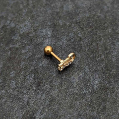 16G 1/4 Clear Gem Gold Tone Luscious Lizard Cartilage Earring