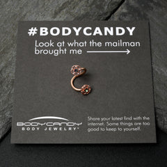Vitrail Gem Rose Gold Tone Flower Spiral Twister Belly Ring