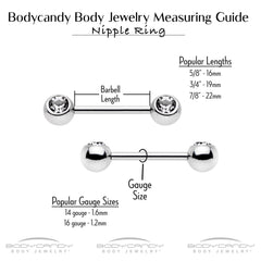 14G 9/16 Vitrail Gem Rosy Hue Flower Barbell Nipple Ring Set