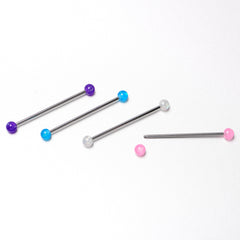14G Pink White Purple Faux Opal Pack Industrial Barbell Set of 4