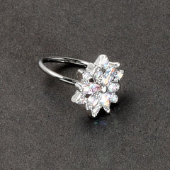 20G 5/16 Aurora CZ Gem Snowflake Style Nose Hoop