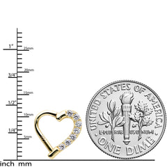 16G 5/16 14k Yellow Gold CZ Paved Ultra Luxe Left Hinged Heart Segment Ring