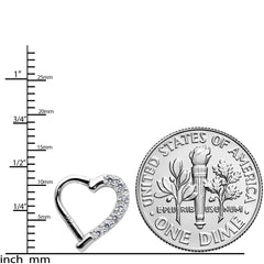 16G 5/16 14k White Gold CZ Paved Ultra Luxe Left Hinged Heart Segment Ring