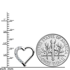 16G 5/16 14k White Gold CZ Paved Ultra Luxe Right Hinged Heart Segment Ring