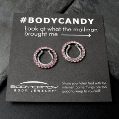Clip On Fake Nipple Ring Set - Pink, Blue or Clear