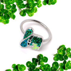 20G 5/16 Glitter Top Hat Shamrock St Patricks Nose Hoop