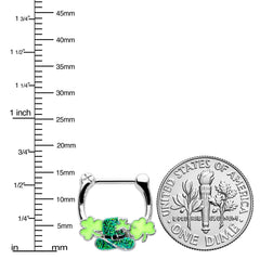 16G 5/16 Glitter Top Hat Shamrock St Patricks Cartilage Clicker