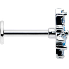 16G 5/16 Blue CZ Gem Snowflake Blues Labret Monroe Tragus